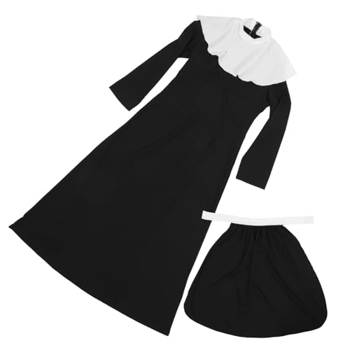 VALICLUD Nonnenkostüm Damen Spandex Halloween Cosplay Kostüm für Bühne Karneval Party Festliche Verkleidung Große Komfortabel Leichtgewichtig von VALICLUD