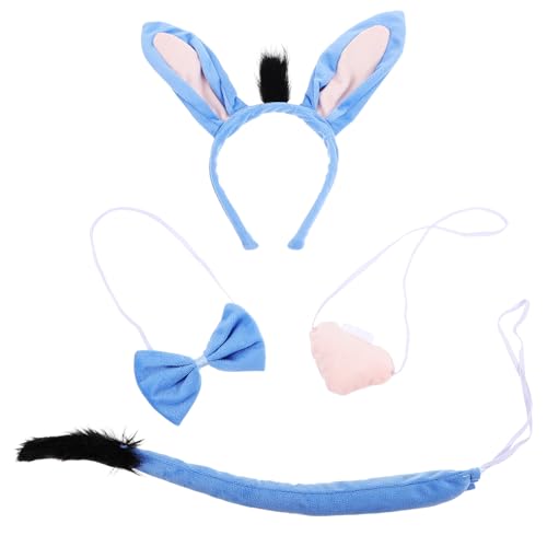 VALICLUD Ohren-stirnband- -set Für Esel-kostüm Cosplay-party Fliege Nase Tier-stirnband Für Erwachsene Jungen Und Mädchen von VALICLUD