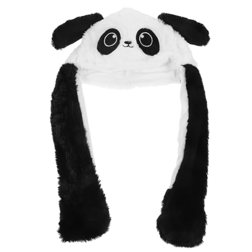 VALICLUD Panda-Hut Ohr Beweglicher Springhut Plüsch-Panda-Hut Osterparty Cosplay Niedliche Tierhüte Neuheit Partykappe Für Erwachsene Frauen Kinder von VALICLUD