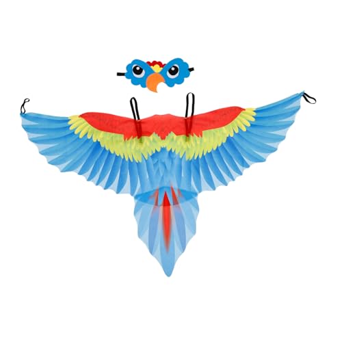 VALICLUD Papageienkostüm Umhang Set Blaues Vogel Cosplay Cape mit Weichem Verstellbar für Jungen und Mädchen Geeignet für Fasching Mottoparty Schulaufführung und Geburtstagsfeiern VALICLUD Papageienkostüm Umhang Set Blaues Vogel Cosplay Cape mit Weichem Verstellbar für Jungen und Mädchen Geeignet für Fasching Mottoparty Schulaufführung und Geburtstagsfeiern von VALICLUD
