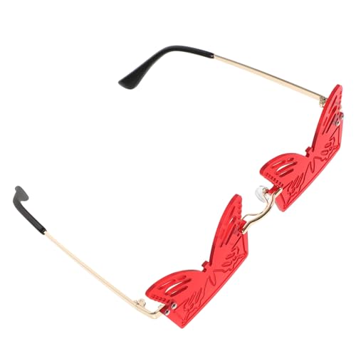 VALICLUD Party Brillen Damen Rimless Schmetterling Sonnenbrille Rot Goldrahmen Lustige Festival Brille für Karneval Masquerade Rave Events VALICLUD Party Brillen Damen Rimless Schmetterling Sonnenbrille Rot Goldrahmen Lustige Festival Brille für Karneval Masquerade Rave Events von VALICLUD