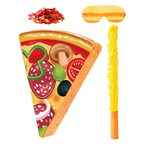 VALICLUD Pizza Pinata mit Augenbinde und Konfetti Bunte Partydekoration für Geburtstag Shower und Feier Vielseitiges für Interaktiven Spaß VALICLUD Pizza Pinata mit Augenbinde und Konfetti Bunte Partydekoration für Geburtstag Shower und Feier Vielseitiges für Interaktiven Spaß von VALICLUD