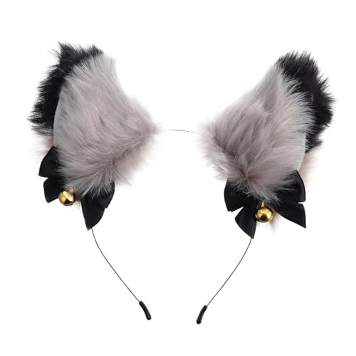 VALICLUD Plüsch Fuchsohr Haarband mit Goldenen Glocken Originelles Party haarreif Cosplay Kopfschmuck Verstellbar Leicht Geeignet für Kostüm Halloween partys von VALICLUD