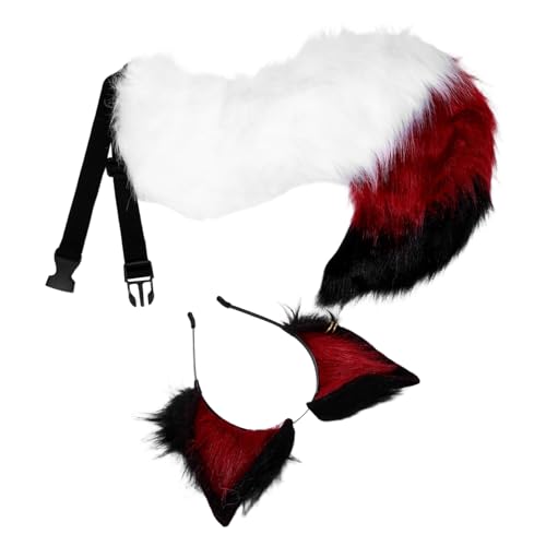 VALICLUD Plüsch Fuchsohr Haarreif und Realistische Kuschelige Tierohren Cosplay Accessoires für Halloween Mottopartys und Rollenspiele Rot-schwarz VALICLUD Plüsch Fuchsohr Haarreif und Realistische Kuschelige Tierohren Cosplay Accessoires für Halloween Mottopartys und Rollenspiele Rot-schwarz von VALICLUD