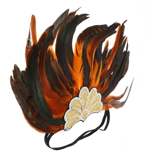 VALICLUD Plume Kopfschmuck für Damen und Herren Verstellbares Stirnband mit Federn Kostümzubehör für Halloween Karneval und Cosplay und Handgefertigtes Kopfteil von VALICLUD