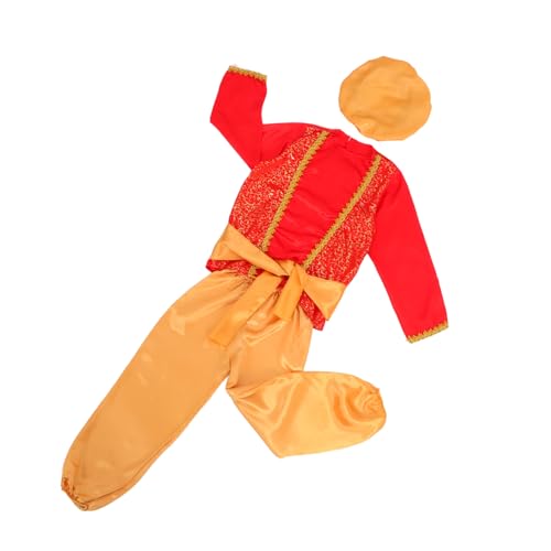 VALICLUD Prince Children's Performance Anzug arabisches Kostümzubehör Halloween arabischer -Outfit Jungen Kostüme Arabisches Kostüm für Jungen Polyester (Polyester) rot von VALICLUD