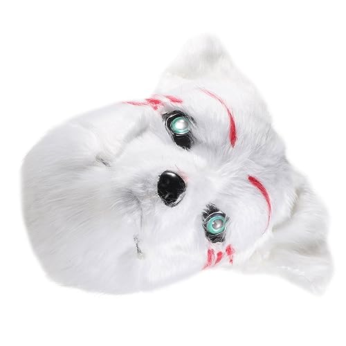 VALICLUD Realistische Fuchs Furry Cosplay Maske mit Beweglichem Atmungsaktivem und Halbes Gesicht Verstellbar für Halloween Maskenball Kostümparty und Rollenspiel von VALICLUD