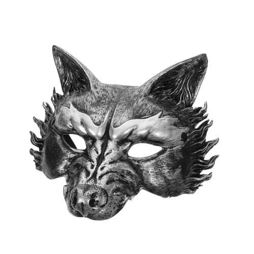 VALICLUD Realistische Halloween Wolfsmaske Halbgesichtige Tiermaske für Erwachsene Komfortabler Sitz Leicht zu Pflegen Effektives Kostümzubehör für Maskerade und Cosplay Party von VALICLUD