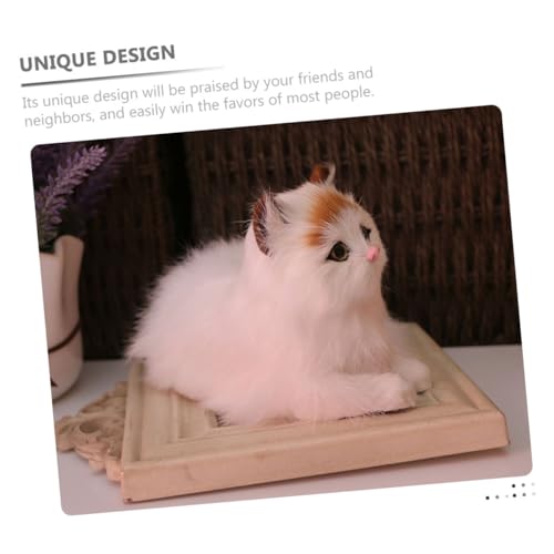 VALICLUD Realistische Plüschkatze Figurine Kuscheltier Kätzchen Deko Tierform für Wohnzimmer Schlafzimmer Party und Festliche Anlässe Farbvarianten Zufällig Zufällige Farbe Zufällige Farbe von VALICLUD