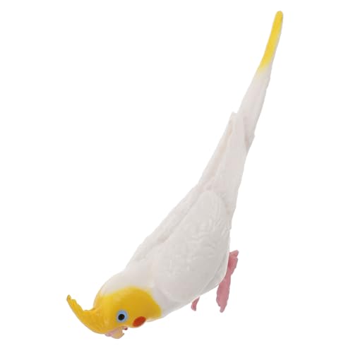 VALICLUD Realistische Weiße Nymphensittich Papagei Figur Naturgetreues Vogelmodell Wetterfeste Gartendeko Draußen Langlebige Deko für Haus Büro und Outdoor Darstellung von VALICLUD