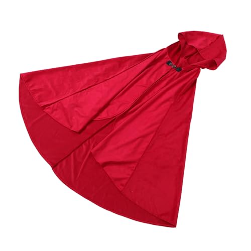 VALICLUD Renaissance Kapuzenumhang Mittelalterlicher Umhang für Erwachsene Unisex Halloween Cape Bühnenkostüm Cosplay Party Weinrot Velvet von VALICLUD