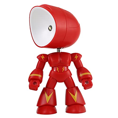 VALICLUD Roboterlampe Kleine Schreibtischlampe aus Holz LED Nachtlicht für Kinder Dekorative Tischlampe Drehbarer Kopf für Individuelles Licht von VALICLUD