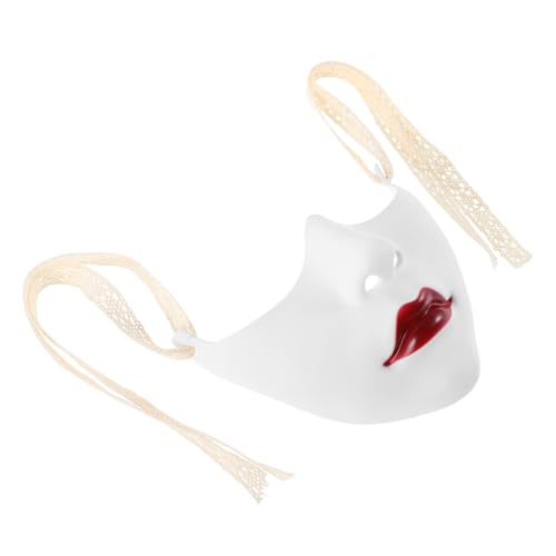 VALICLUD Rote Lippen Halbgesichts Maske Mechanischer Stil aus Robustem Kunststoff Futuristische Cosplay Gesichtsmaske für Damen Maske Maskenball Halloween Party VALICLUD Rote Lippen Halbgesichts Maske Mechanischer Stil aus Robustem Kunststoff Futuristische Cosplay Gesichtsmaske für Damen Maske Maskenball Halloween Party von VALICLUD