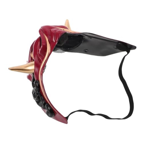 VALICLUD Rote Samurai Halbgesichtsmaske Cosplay Dämonenmaske für Männer und Frauen Atmungsaktive Kunststoffmaske für Halloween Party Maskerade Traditionelles Japanisches Design VALICLUD Rote Samurai Halbgesichtsmaske Cosplay Dämonenmaske für Männer und Frauen Atmungsaktive Kunststoffmaske für Halloween Party Maskerade Traditionelles Japanisches Design von VALICLUD