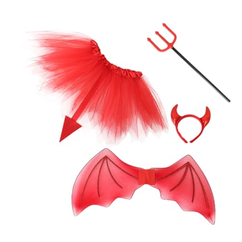 VALICLUD Rotes Teufel Cosplay Halloween Kostüm Zubehör Teilig für Niedliches Teufelsflügel Kostüm Party Karneval Bühnenauftritt VALICLUD Rotes Teufel Cosplay Halloween Kostüm Zubehör Teilig für Niedliches Teufelsflügel Kostüm Party Karneval Bühnenauftritt von VALICLUD