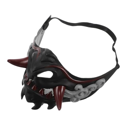 VALICLUD Samurai Cosplay Maske Kreative Halbe Gesichtsmaske für Festivals Cosplay Kostümpartys Wiederverwendbar Komfortabel Atmungsaktiv Einzigartiges Design für Damen Herren von VALICLUD
