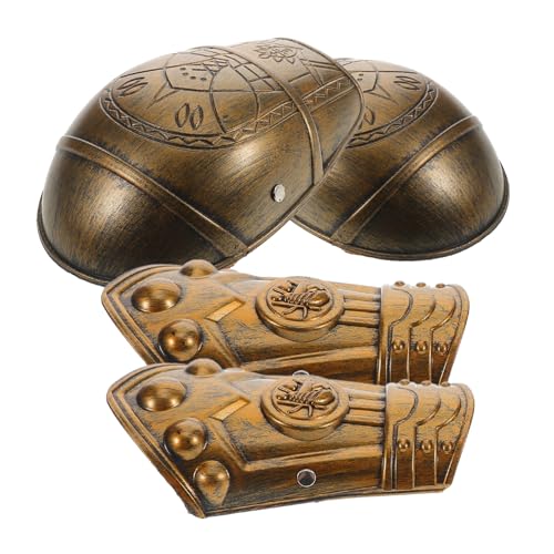 VALICLUD Satz Schulter- Und Stulpenset Mittelalterlicher Armschutz Armschützer Aus Stahl Ritterrüstung Schulterstücke Armschienen Aus Metall Mittelalterliche Rüstung Light Brown Plastik von VALICLUD