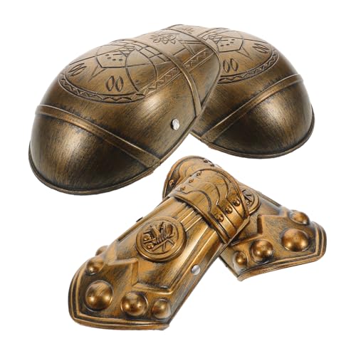 VALICLUD Satz Schulter- Und Stulpenset Mittelalterliches Zubehör Performance-kostüm-Requisiten Halloween-Tiere Atmungsaktive Pferdemaske Halloween- Metallarm Light Brown Plastik von VALICLUD
