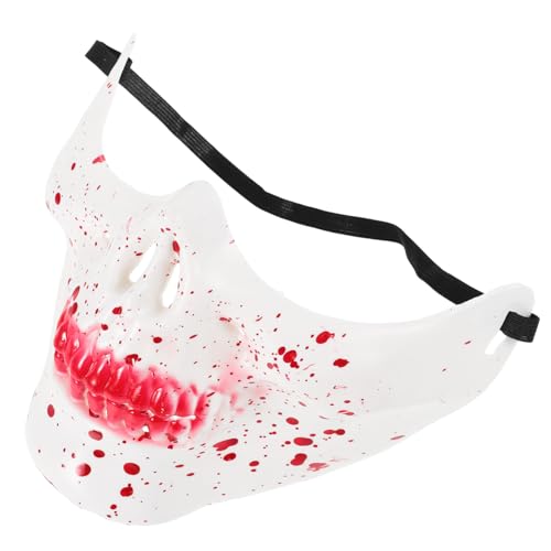 VALICLUD Halloween Maske Für Erwachsene Halbes Skelett-gesicht Realistische Cosplay-maske Für Gruselpartys Und Kostüme Geeignet Für Männer Und Frauen Für Halloween Und Maskeraden von VALICLUD