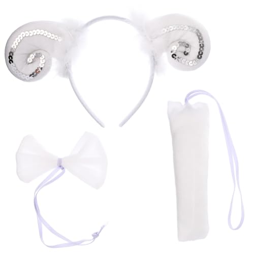 VALICLUD Schaf Kostüm Set Teilig Tierohren Haarreif Fliege Party Zubehör für Geburtstagsfeier Karneval Halloween Cosplay VALICLUD Schaf Kostüm Set Teilig Tierohren Haarreif Fliege Party Zubehör für Geburtstagsfeier Karneval Halloween Cosplay von VALICLUD