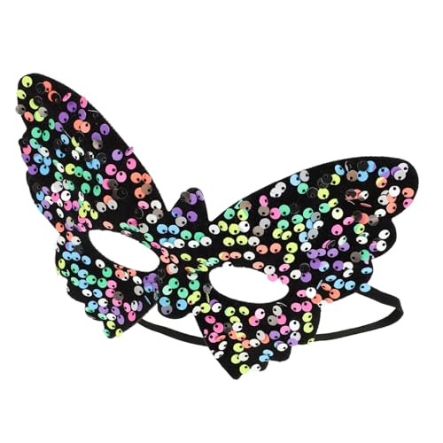 VALICLUD Schmetterlings Maske mit Pailletten für Damen Venezianische Maske Dekorative Gesichtsbedeckung für Fasching Maskenball Karneval Halloween Party und Kostümveranstaltungen von VALICLUD