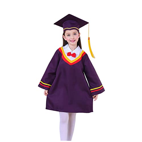 VALICLUD Setzt Abschluss Junggesellenabschied Abschlusshut Mit Quaste Abschluss Junggesellenhut Schulabschlussuniformen Abschlusskostüme Kleid Violett Kind von VALICLUD