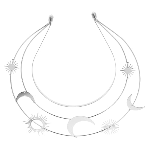 VALICLUD Silberne Göttinnen Krone Stirnband mit Stern Mond-design Handgefertigtes Party Tiara Kopfstück für Cosplay Geburtstagsfeier und Vielseitige Kostüm-accessoires VALICLUD Silberne Göttinnen Krone Stirnband mit Stern Mond-design Handgefertigtes Party Tiara Kopfstück für Cosplay Geburtstagsfeier und Vielseitige Kostüm-accessoires von VALICLUD