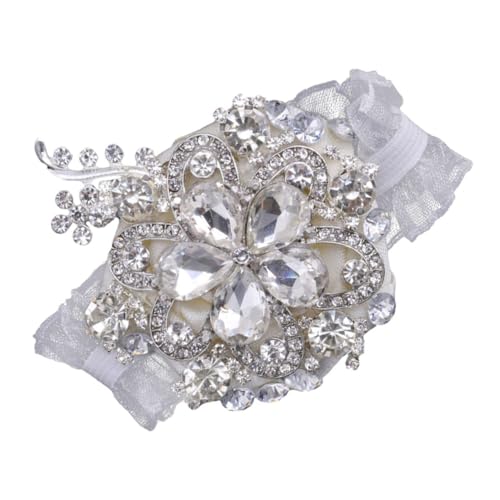 VALICLUD Silberne Prom Wrist Corsage mit Perlen und Funkelnden Kristallakzenten Wiederverwendbares Seidenarmband für Hochzeiten Brautjungfern Mütter und Festliche Anlässe VALICLUD Silberne Prom Wrist Corsage mit Perlen und Funkelnden Kristallakzenten Wiederverwendbares Seidenarmband für Hochzeiten Brautjungfern Mütter und Festliche Anlässe von VALICLUD