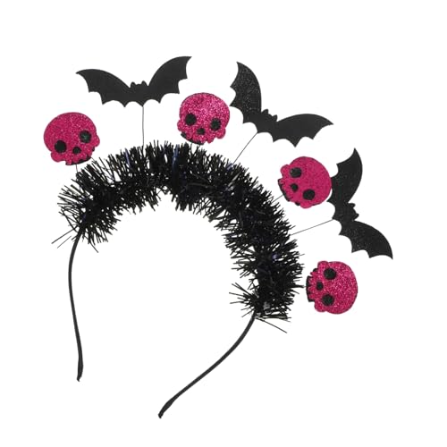 VALICLUD Skelettfledermaus -Kopf -Hoop Kopfschmuck beängstigend Stirnbänder für Halloween Halloween-Party-Stirnband Halloween-Party-Stirnbänder Stirnband im Halloween-Stil Filzstoff Rosig von VALICLUD