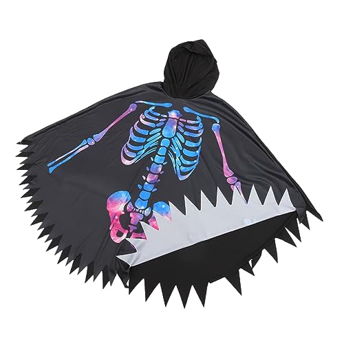 VALICLUD Skelettkostüm für Erwachsene Horror Robe Kostüm Halloween-Umhang-Kostüm Mantel Skelettumhang halloween horror halloween grusel camoing Maskerade Umhang Cosplay-Umhang Milchseide von VALICLUD