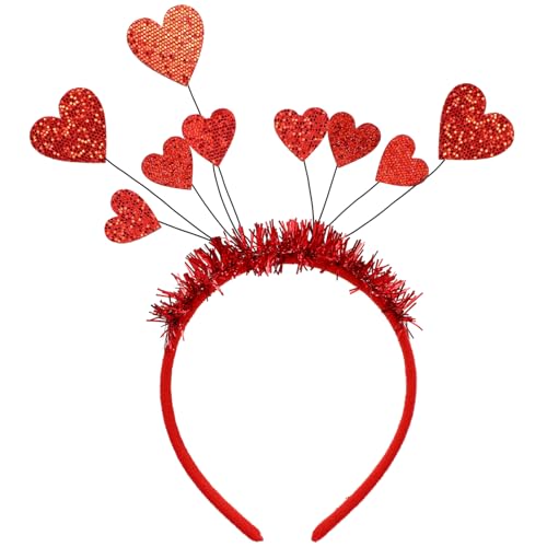 VALICLUD Stirnband Mit Herzen- Modisches Haarband Kopfschmuck Für Die Valentinstagsparty von VALICLUD