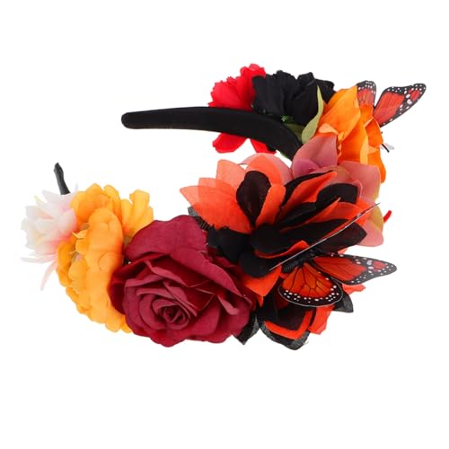 VALICLUD Stirnband Schmetterling Kostümzubehör für Damen Schmetterlings-Kostümzubehör Schmetterlingskrone für Frauen Schmetterlingsblumenkrone Schmetterlingszubehör Plastik von VALICLUD