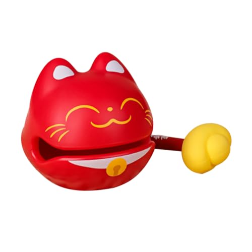 VALICLUD Stressabbau Percussion Holzfisch mit Niedlicher Cartoon Katze Robustes Abs Material Tragbares Bürospielzeug und Dekoratives Schreibtisch Accessoire für Entspannung und von VALICLUD