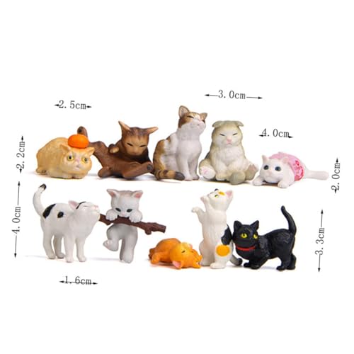 VALICLUD Teiliges Katzenfigurenset aus Hochwertigem Kunststoff Stabile Kleine Katzen Dekoration mit Lächelndem Design als Bunte Desktop Stehdeko für Zuhause und Büro Langlebig und von VALICLUD