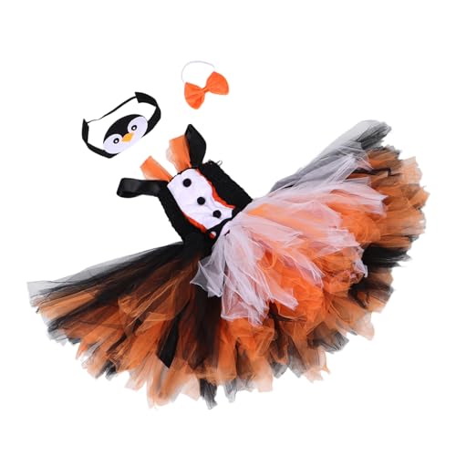 VALICLUD Teiliges Pinguin Kostüm Halloween Verkleidung Tutu Kleid mit Stirnband und Fliege für Kleinkinder Mädchen Bequem Leicht Vielseitig für Party Dress Up von VALICLUD