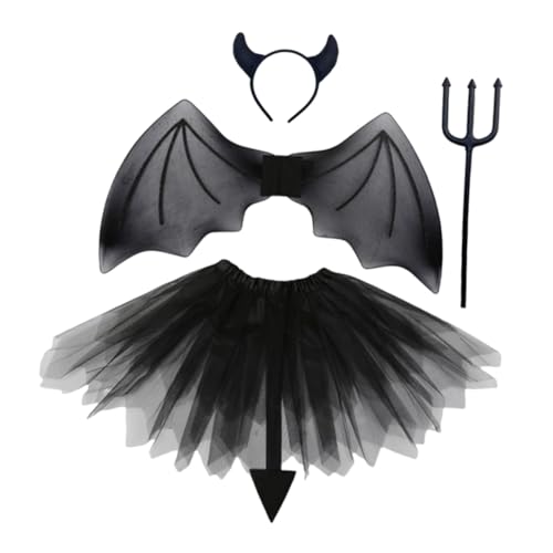 VALICLUD Teufel Kostüm Teilig mit Schwarzem Tüllrock und Teufelshörner Haarreif Leichtes Halloween Cosplay Zubehör für Party und Kostümspiele VALICLUD Teufel Kostüm Teilig mit Schwarzem Tüllrock und Teufelshörner Haarreif Leichtes Halloween Cosplay Zubehör für Party und Kostümspiele von VALICLUD