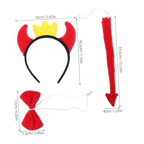 VALICLUD Teufelshörner Kostüm set mit Haarreifen und Fliege Leichtes Ox Horn Headband Komfortabler Kopfschmuck für Halloween Karneval Maskerade Unisex Partyaccessoire VALICLUD Teufelshörner Kostüm set mit Haarreifen und Fliege Leichtes Ox Horn Headband Komfortabler Kopfschmuck für Halloween Karneval Maskerade Unisex Partyaccessoire von VALICLUD