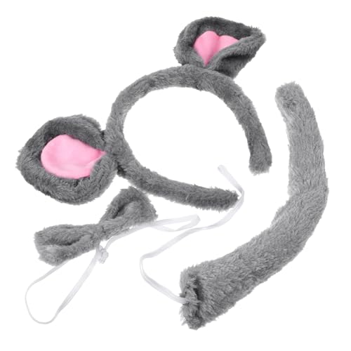 VALICLUD Tierisches Mouse Kostüm Set Teilig mit Flauschigem Mausohren Haarreif Eleganter Schleife und Bequemes Party Accessoire für Halloween Karneval Geburtstagsfeiern und Cosplay von VALICLUD