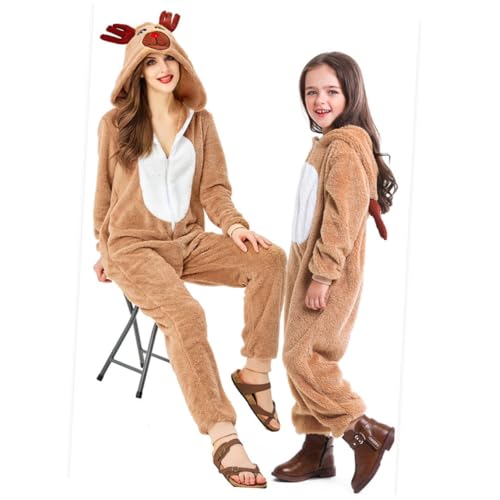 VALICLUD Tierkostüm Outfits Hirschkostüme Cosplay Elch Halloween Korallenvlies Kleidung Rollenspiel Kostüm Party Zubehör von VALICLUD