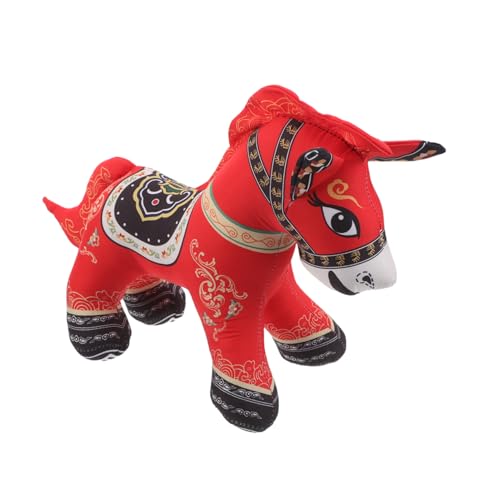 VALICLUD Tierkreis Pferdekissen Chinesisches Tierkreis Pferdepuppe Kuscheltier Pferd Schönes Kuscheltier Bequemes Kleines Pferd Plüschpferd Rot Kurzer von VALICLUD