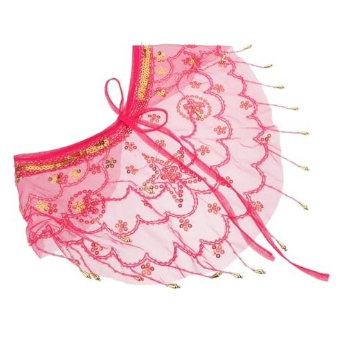 VALICLUD Tribal Sheer Mesh Belly Dance Veil mit Perlen und Pailletten Fransen Atmungsaktiv Vielseitig für Tanz Party Cosplay Damen Gesichtsschleier für Halloween und Karneval von VALICLUD