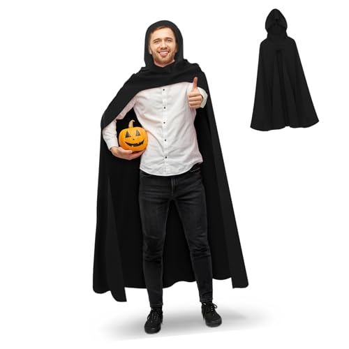 VALICLUD Umhang Mit Kapuze, Halloween-kostüm, Umhang, Zauberer-Robe, Erwachsener, Kapuzenmantel, Partyumhang, Mittelalterliches Cosplay-kostüm VALICLUD Umhang Mit Kapuze, Halloween-kostüm, Umhang, Zauberer-Robe, Erwachsener, Kapuzenmantel, Partyumhang, Mittelalterliches Cosplay-kostüm von VALICLUD