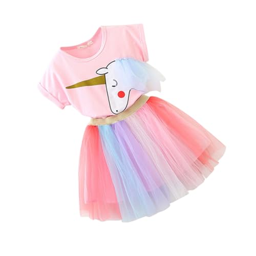 VALICLUD Unicorn Tutu Kleid für Mädchen Party Kostüm mit Regenbogen Atmungsaktiv Hautfreundlich Angenehm für Karneval Cosplay und Geburtstagsfeier von VALICLUD