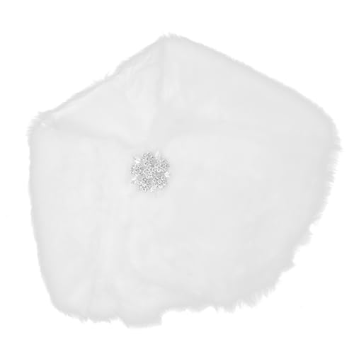 VALICLUD Verdickter Herbst- und Winterschal für Mädchen Künstlicher Wickelschal für den Winter warmer Schal für den Winter faux faux fur mantel Wickelschal für kleines Mädchen Weiß von VALICLUD