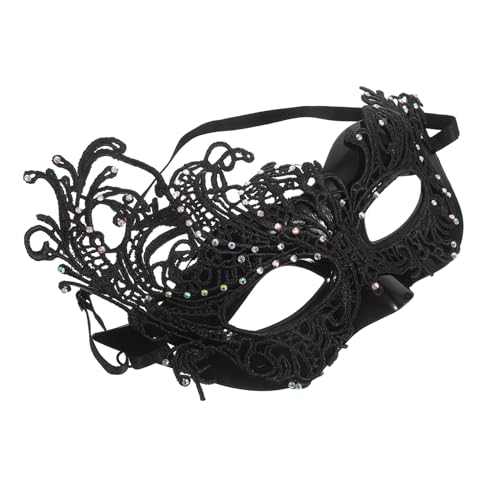 VALICLUD Vintage Damen Spitzenmaske Halbgesicht Elastisch Schwarz für Halloween Karneval Maskenball und Tanzparty Accessoire von VALICLUD
