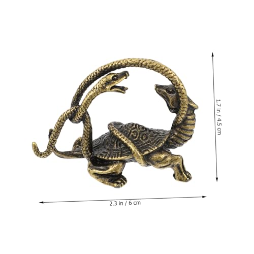 VALICLUD Vintage Messing Schildkröten Schlangen Dekoration Figur Filigrane Tier Skulptur für und Garten Leichtes Miniatur Design als Dekoratives Fotorequisit und Zierliche Desktop Deko von VALICLUD