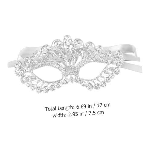 VALICLUD Wasserdichte Leichte Strass masquerade maske für Damen Handgefertigte Silberne Gesichtskostüm maske für Halloween Maskenball Party und Karneval VALICLUD Wasserdichte Leichte Strass masquerade maske für Damen Handgefertigte Silberne Gesichtskostüm maske für Halloween Maskenball Party und Karneval von VALICLUD