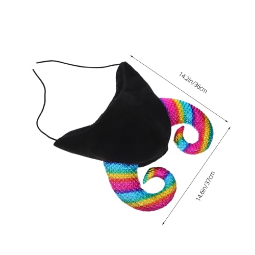 VALICLUD Weicher Cow-horn Mütze Winterwarm Beanie mit Polyesterhörnern Verstellbar für Outdoor Ski Cosplay und Halloween Party Leichte Kopfbedeckung für Damen und Herren von VALICLUD