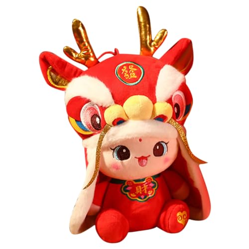VALICLUD Weiches Dragon Plush Toy Niedlicher Year Stuffed Mascot Cartoonartiger Desktop Dragon Doll Waschbar Angenehme Begleitung zum Schlafen und Dekoratives von VALICLUD