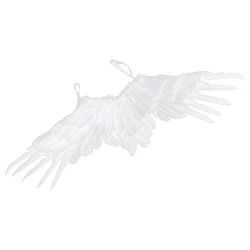 VALICLUD Weiße Engelsflügel Federn Flügelkostüm für Erwachsene und Junge Mädchen Leichtes Design Kleine für Halloween Geburtstagsfeier Hochzeit Performance und Party von VALICLUD